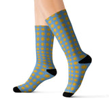 Sun Sublimation Socks — Fun Geometric Pattern Crew Socks