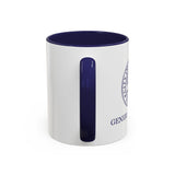 Navy Accent Coffee Mug – Classic White Ceramic Cup with Navy Interior & Handle