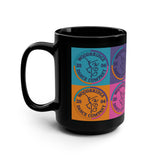 Color Pop Logo Mug — 15oz Black Ceramic Coffee Cup