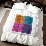 Pop Art Camp Patch Sweatshirt Blanket — Colorful Woodbridge Dance Company Throw