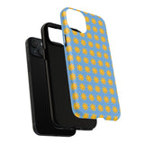 Sunburst Pattern Tough Magnetic Phone Case — Bright Yellow Suns on Sky Blue