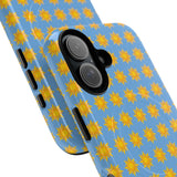 Sunburst Pattern Tough Magnetic Phone Case — Bright Yellow Suns on Sky Blue