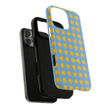 Sunburst Pattern Tough Magnetic Phone Case — Bright Yellow Suns on Sky Blue