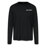 Line Hockey Men's Moisture Wicking Performance Long Sleeve T-Shirt - black