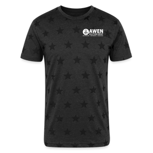 Awen Unisex Adult Star Printed T-Shirt - charcoal star 