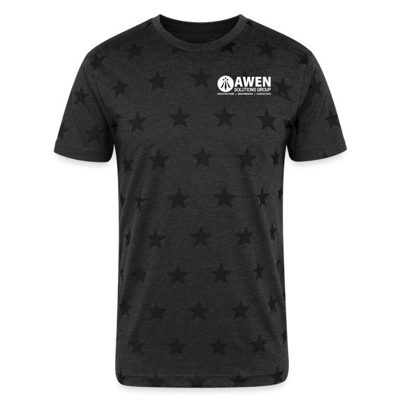 Awen Unisex Adult Star Printed T-Shirt - charcoal star 