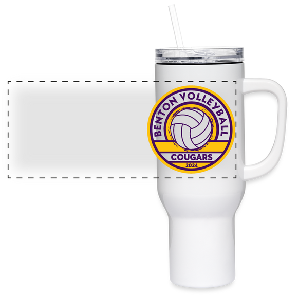 2024 Benton Volleyball 40 oz Travel Tumbler - white