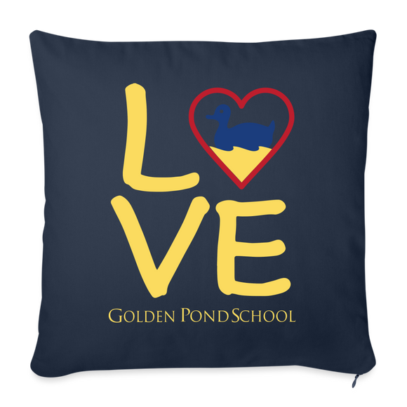 LOVE Throw Pillow Cover 18” x 18” - navy