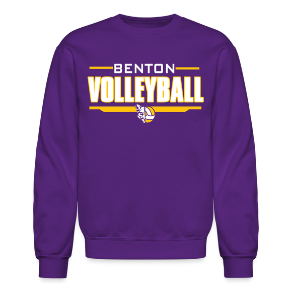 Benton Volleyball Adult Crewneck Sweatshirt - purple