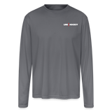 Line Hockey Men's Moisture Wicking Performance Long Sleeve T-Shirt - gray