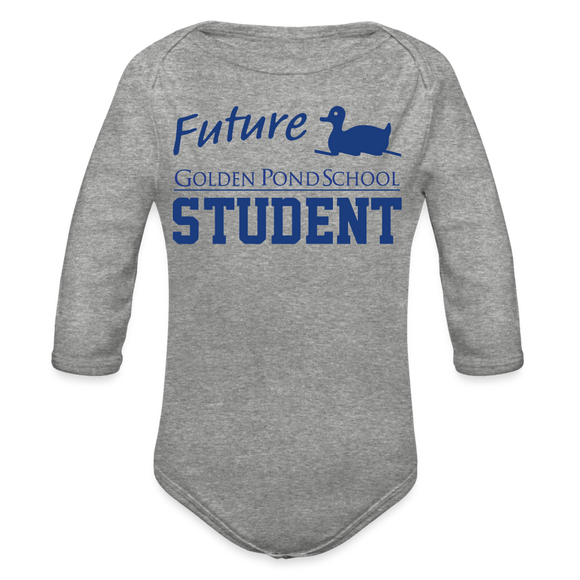 Future Student Long Sleeve Baby Bodysuit - heather grey