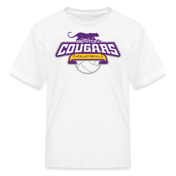 Benton Cougars Volleyball Youth T-Shirt - white