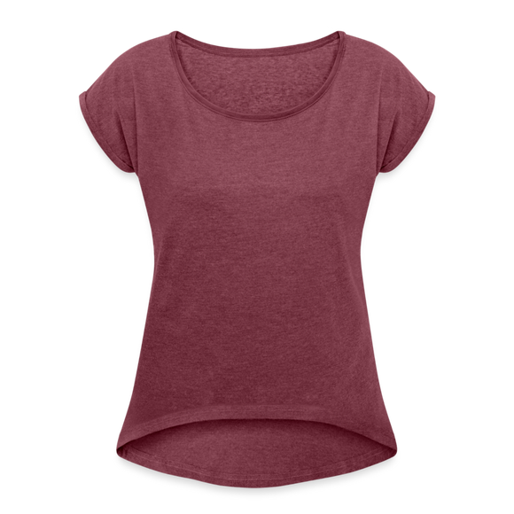 Women's Roll Cuff T-Shirt - heather burgundy