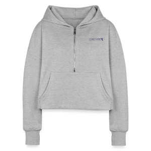 Concourse Federal Women's Half Zip Cropped Hoodie - heather gray