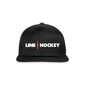 Line Hockey Snapback Baseball Cap - black