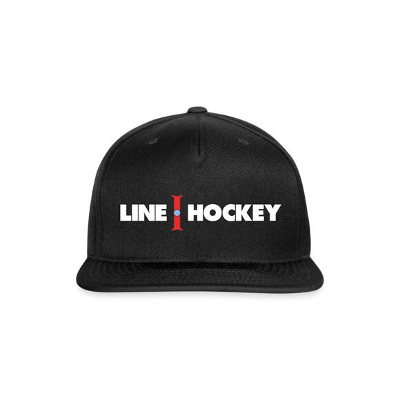 Line Hockey Snapback Baseball Cap - black