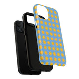 Sunburst Pattern Tough Magnetic Phone Case — Bright Yellow Suns on Sky Blue