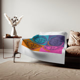 Pop Art Camp Patch Sweatshirt Blanket — Colorful Woodbridge Dance Company Throw
