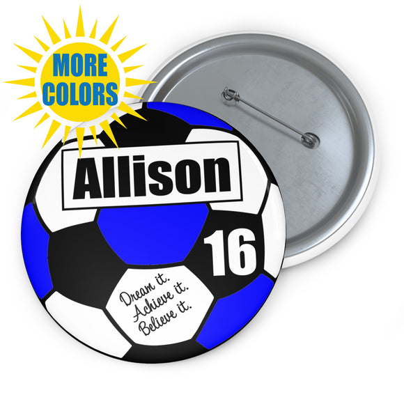 Custom Soccer Buttons large 2.2'' (5-pack)