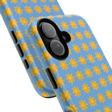 Sunburst Pattern Tough Magnetic Phone Case — Bright Yellow Suns on Sky Blue