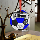 Custom Soccer Acrylic Ornament with Ribbon