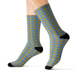 Sun Sublimation Socks — Fun Geometric Pattern Crew Socks