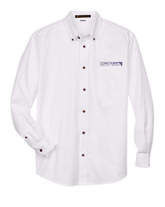 Concourse Federal Harriton Men's Easy Blend™ Long-Sleeve Twill Shirt with Stain-Release