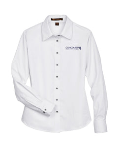 Concourse Federal Harriton Ladies' Easy Blend™ Long-Sleeve Twill Shirt with Stain-Release