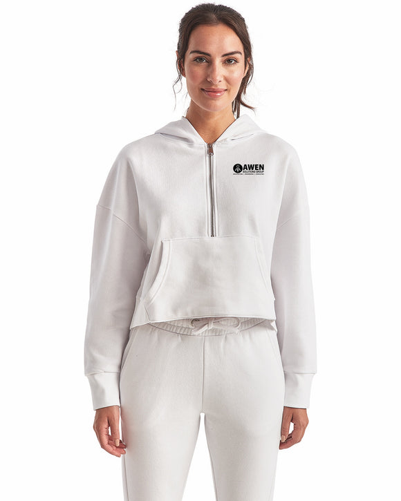 Awen Tri Dri Women's Half Zip Cropped Hoodie