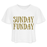 SUNDAY FUNDAY-Women's Cropped T-Shirt - white