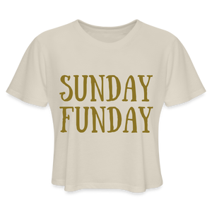 SUNDAY FUNDAY-Women's Cropped T-Shirt - dust