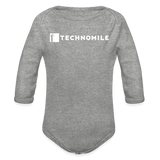 TechnoMile Long Sleeve Baby Bodysuit - heather grey