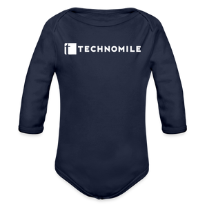 TechnoMile Long Sleeve Baby Bodysuit - dark navy