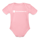 TechnoMile Short Sleeve Baby Bodysuit - light pink