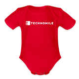 TechnoMile Short Sleeve Baby Bodysuit - red