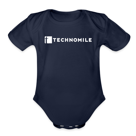 TechnoMile Short Sleeve Baby Bodysuit - dark navy