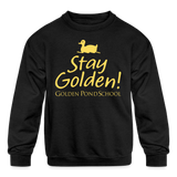 Kids' Crewneck Sweatshirt-Stay Golden! - black