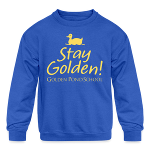Kids' Crewneck Sweatshirt-Stay Golden! - royal blue