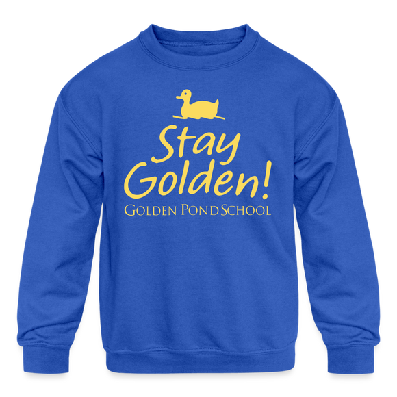 Kids' Crewneck Sweatshirt-Stay Golden! - royal blue