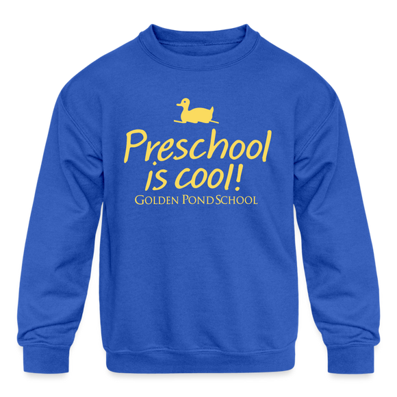 Kids' Crewneck Sweatshirt-Preschool is cool! - royal blue