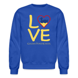 LOVE Adult Crewneck Sweatshirt - royal blue