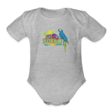 Organic Short Sleeve Baby Bodysuit - heather grey